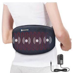 Black Lumbar Heat & Vibration Back Support Pillow